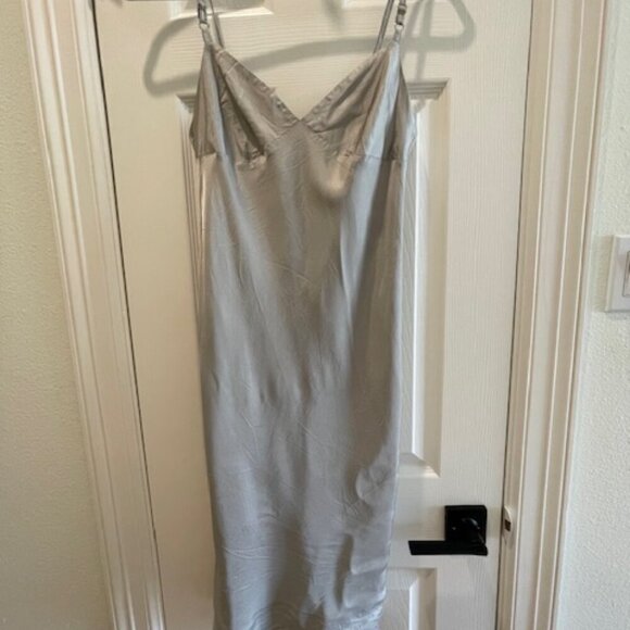 Y2K BCBG Max Azria Red Label Silver Slip Dress Size Small - Picture 3 of 6